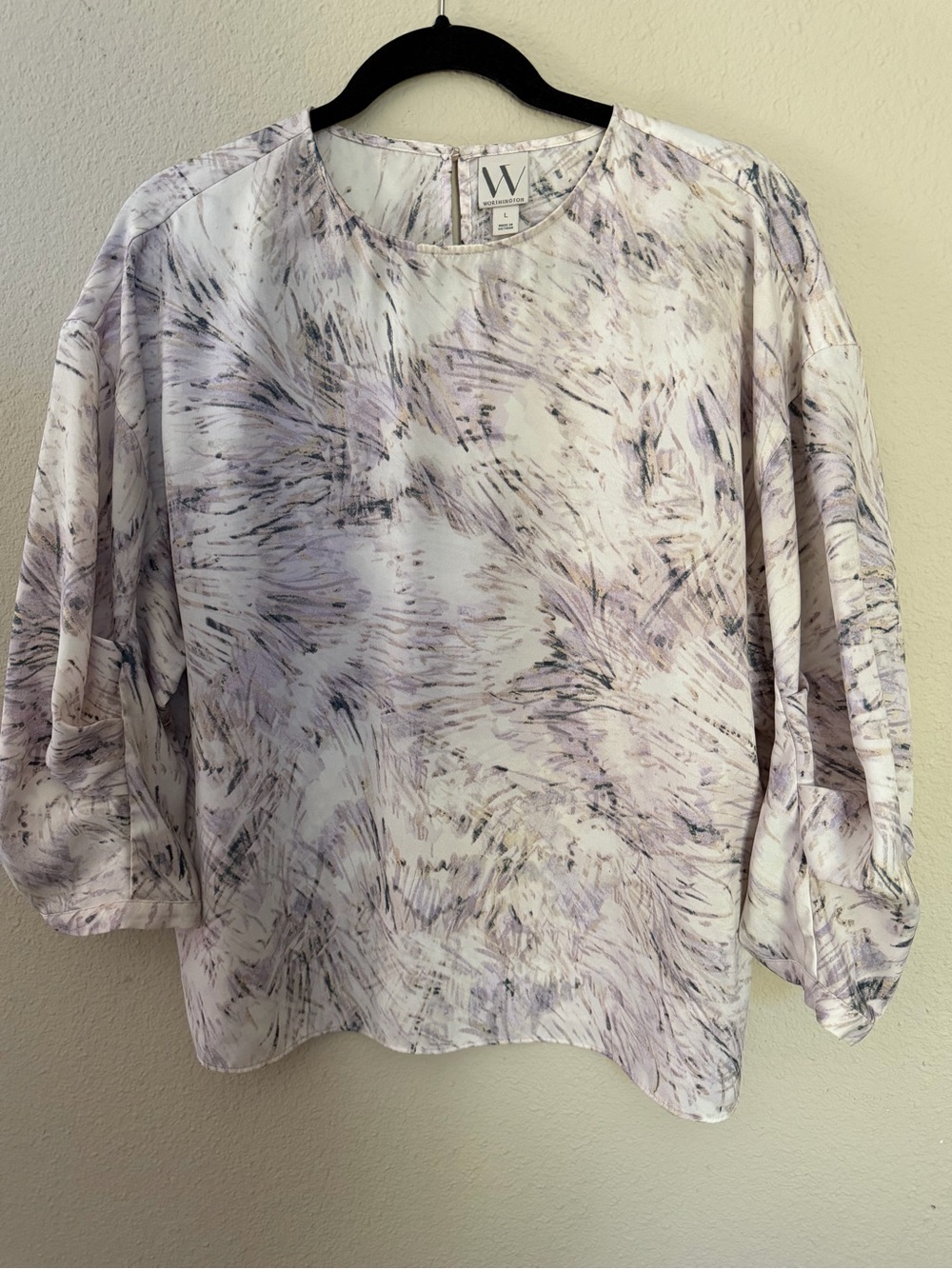 Worthington Abstract Lavender-Print Blouse